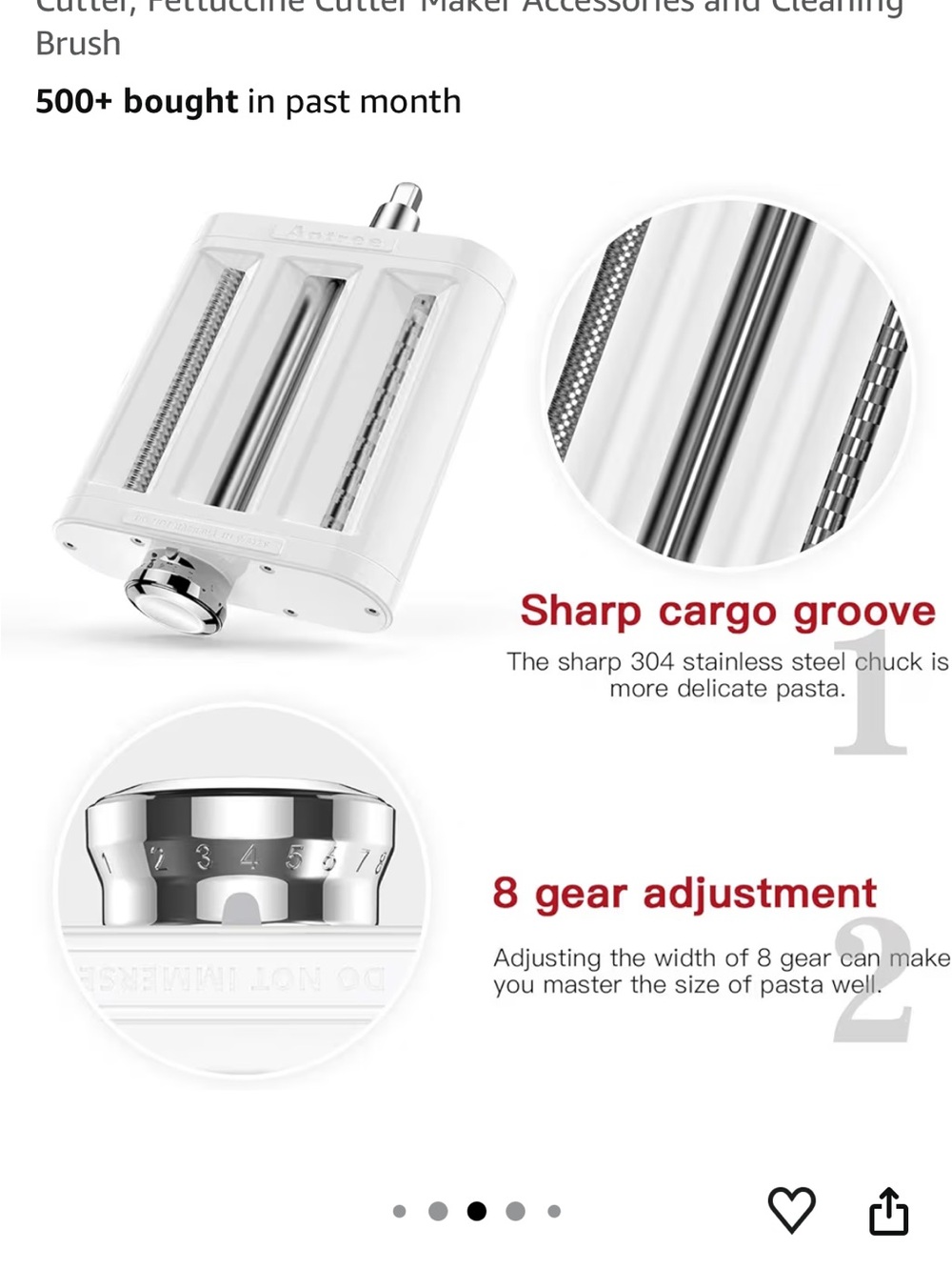 Antree Pasta Maker Attachment 3 in 1 Set for KitchenAid Stand Mixers - Picture 7 of 9